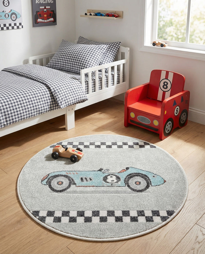 Wonder Tykes Collection Area Rug -  Confetti Round Gray  lifestyle 30