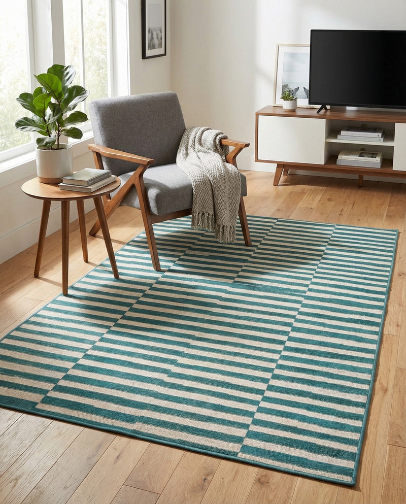 Soho Elegance Collection Area Rug -  Hudson (Turquoise) Rectangle Turquoise  lifestyle 11