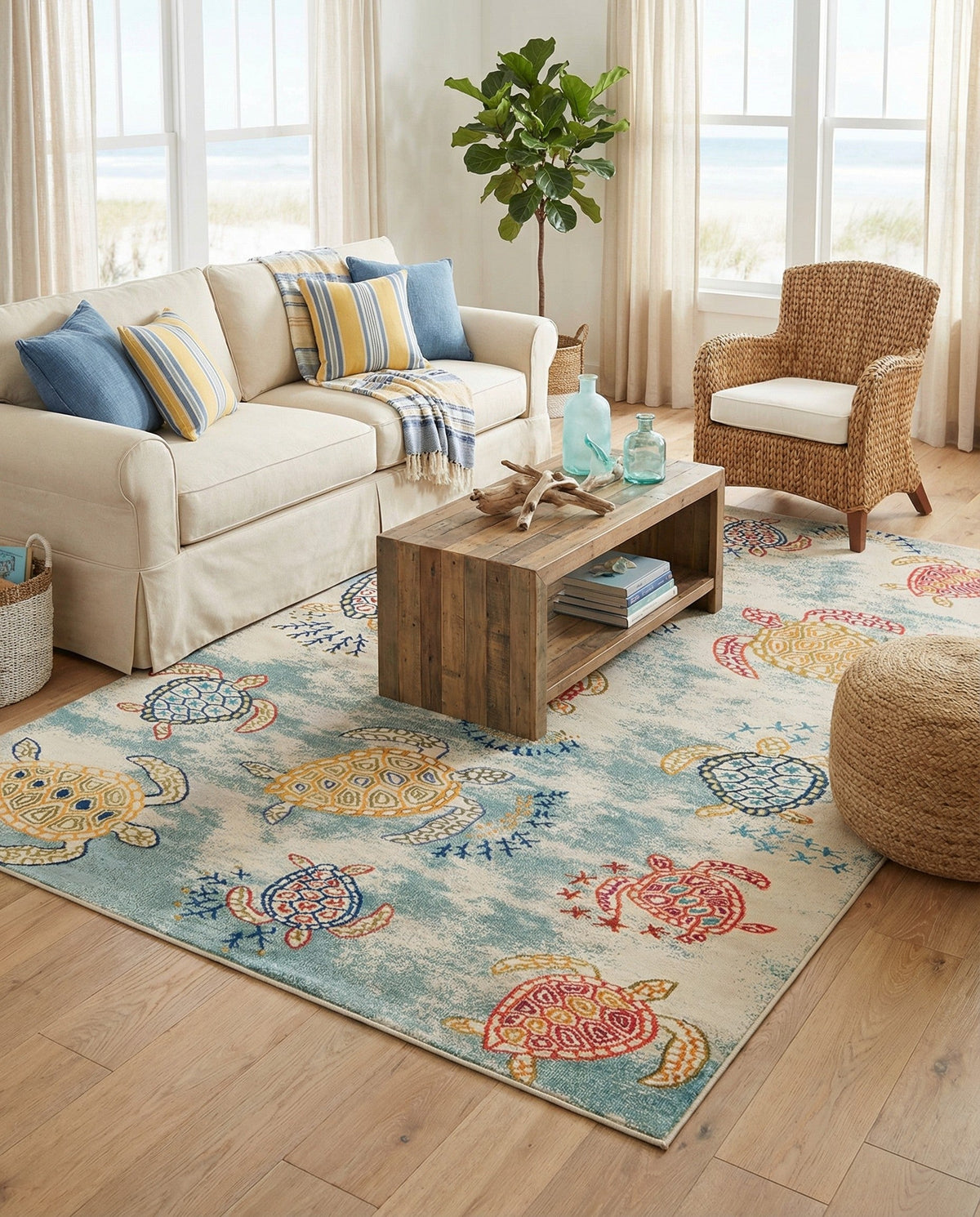 Sorrento Shores Collection Area Rug -  Massa Rectangle Beige  lifestyle 35