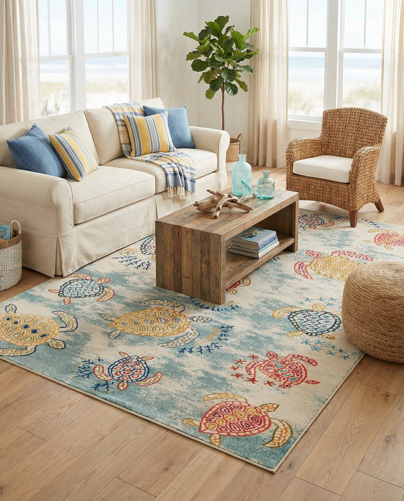 Sorrento Shores Collection Area Rug -  Massa Rectangle Beige  lifestyle 35