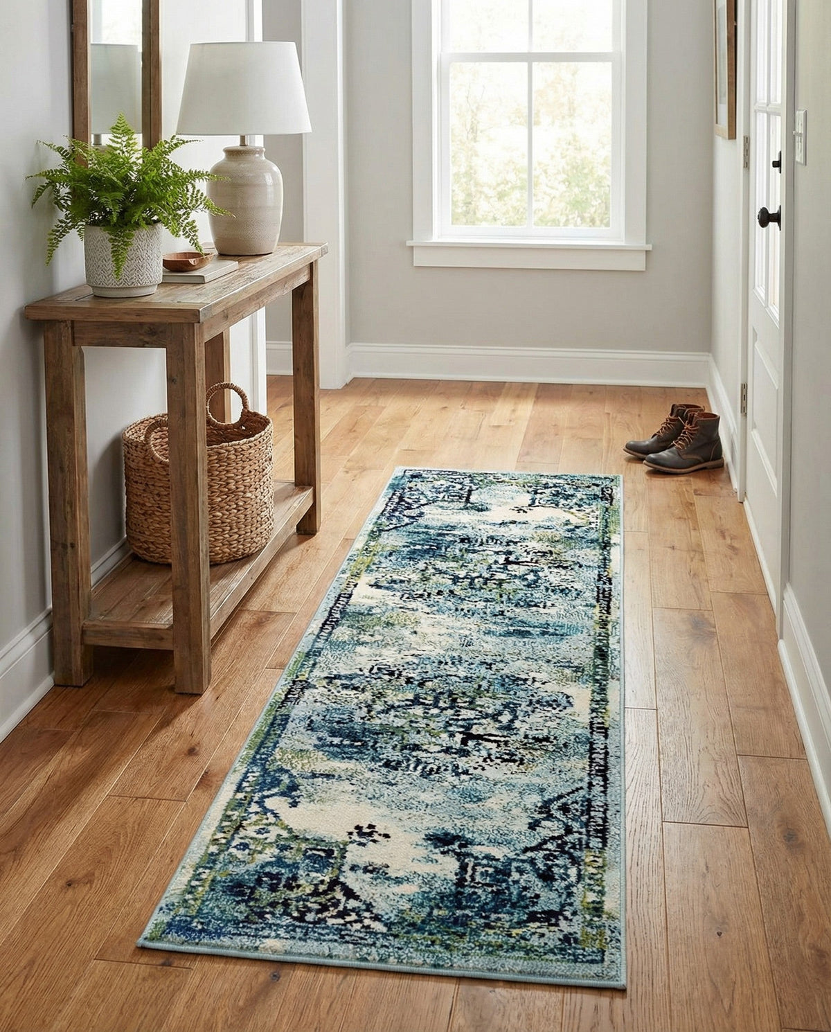 Chateau Elegance Collection Area Rug -  Riviera Runner Blue  lifestyle 78
