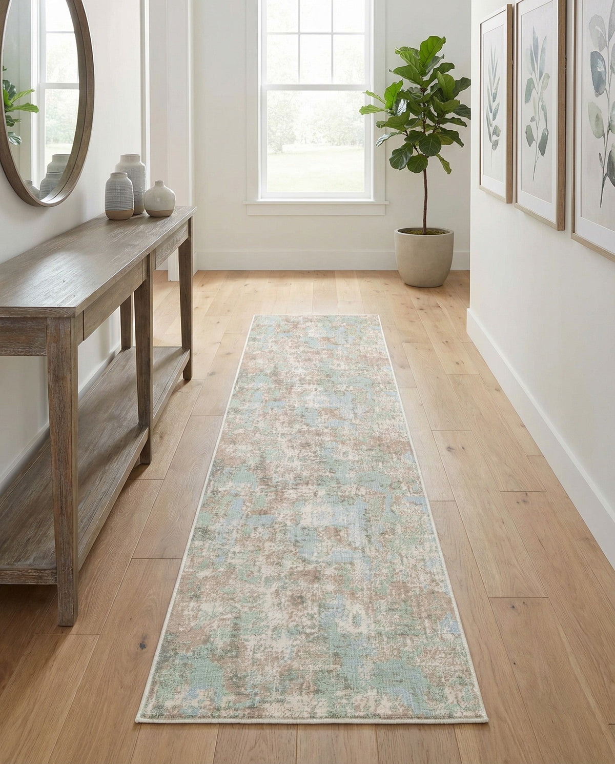 Lagoon Oasis Collection Area Rug -  Seagrass Runner Teal  lifestyle 41