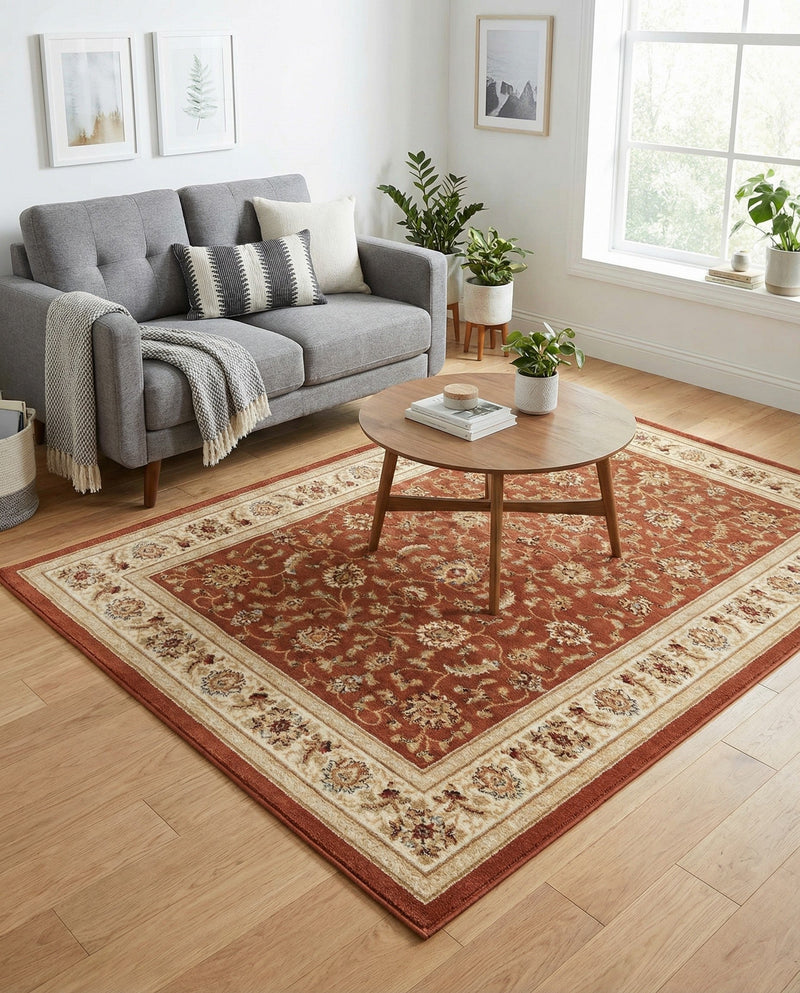 Jaipur Elegance Collection Area Rug -  Nahargarh (Brick Red Light Rose) Rectangle Brick Red Light Rose  lifestyle 4