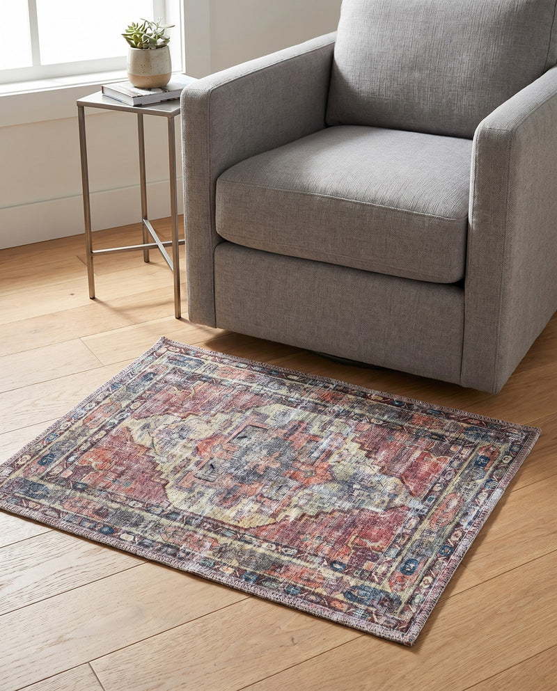 Zahara Oasis Collection Area Rug -  Rabat Rectangle Yellow Pink  lifestyle 23