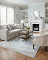 Rustic Charm Revival Collection Area Rug -  Meadowland Rectangle Light Blue  lifestyle 58