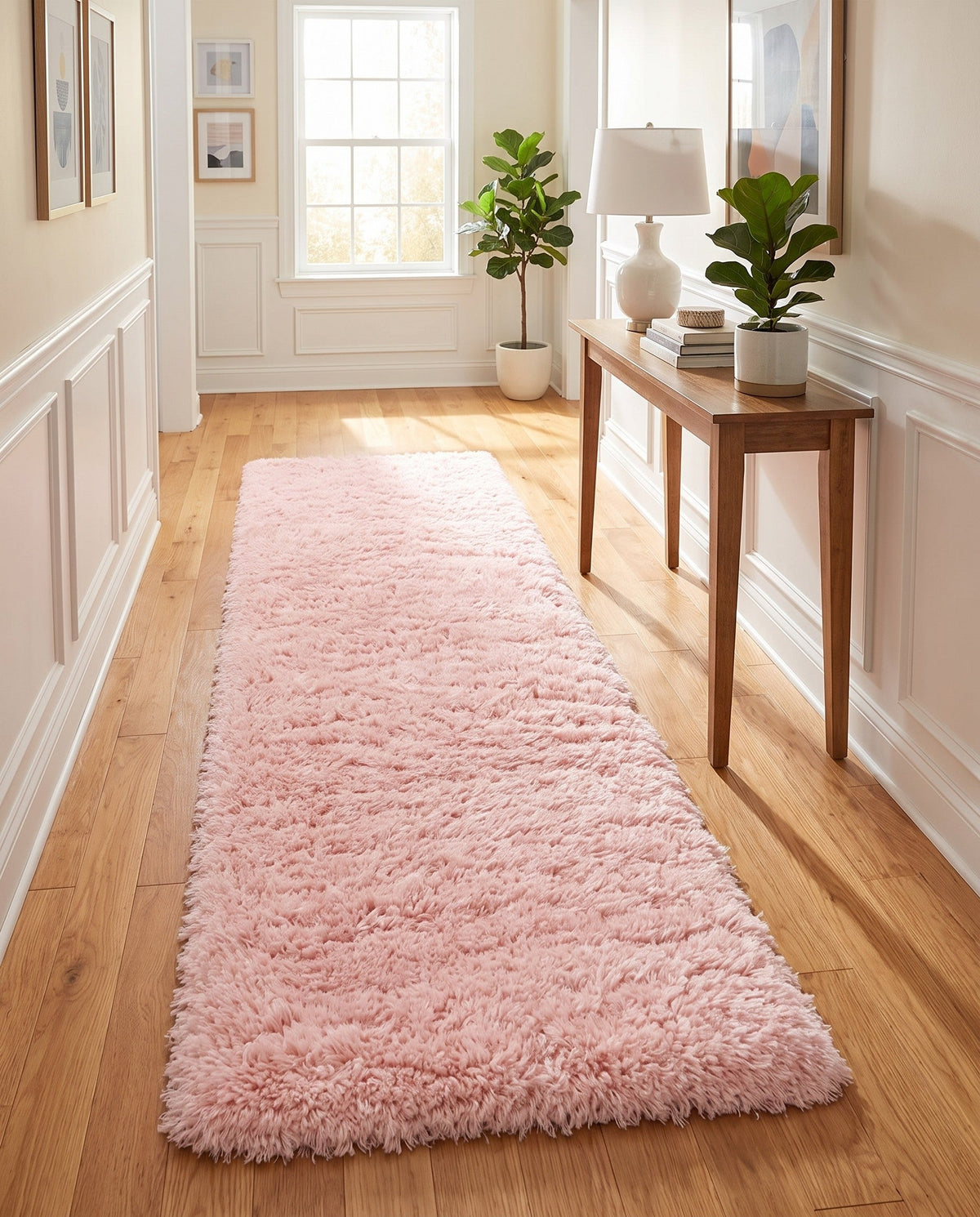 Eternal Plush Oasis Collection Area Rug -  Tranquility (Pink Lace) Runner Pink Lace  lifestyle 69