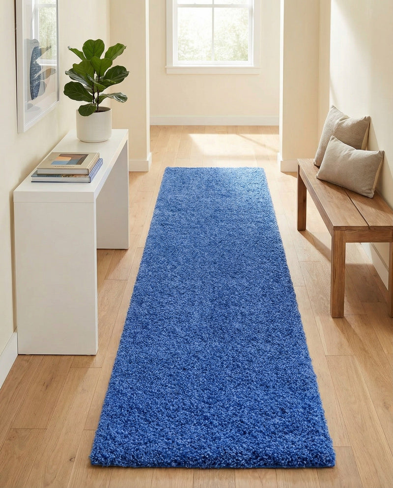 Plush Oasis Collection Area Rug - Serenity (Periwinkle Blue) Runner Periwinkle Blue  lifestyle 35