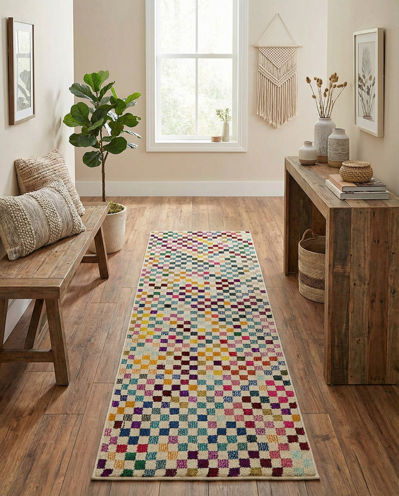 Chromatic Oasis Collection Area Rug -  Flora Runner Multi  lifestyle 54