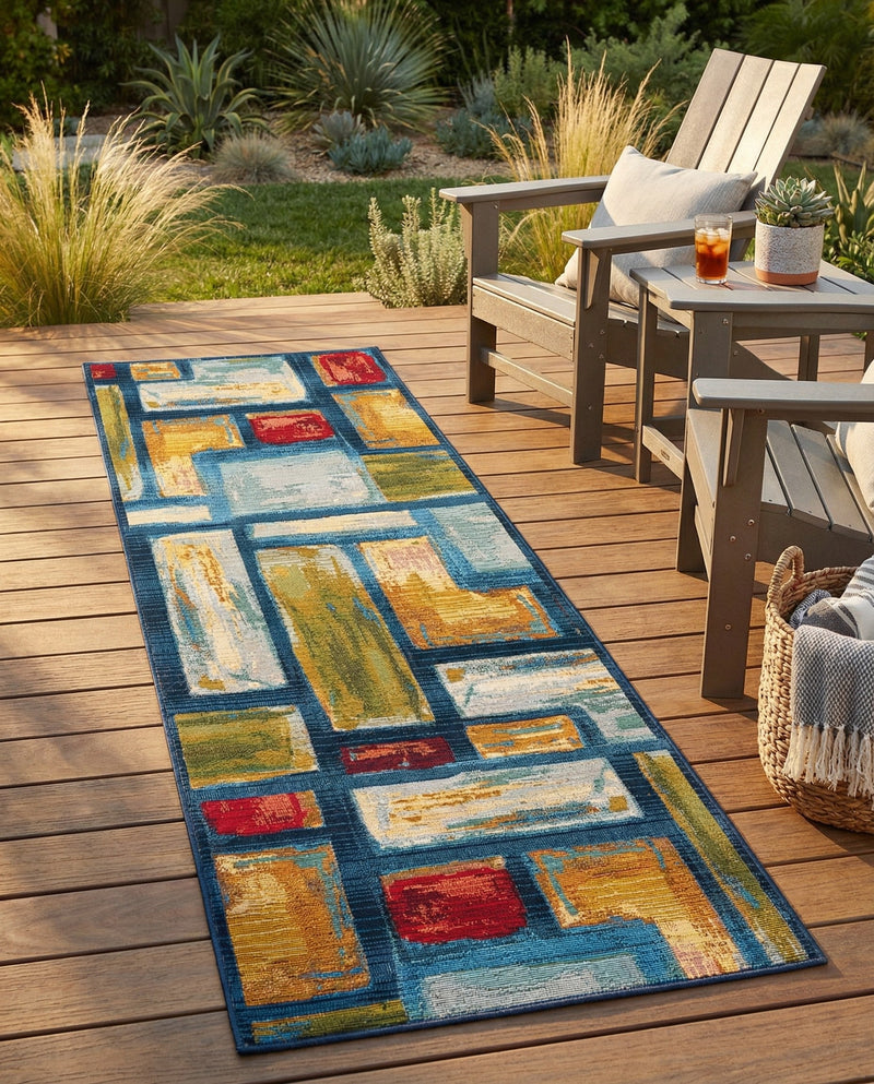 Urban Terrace Collection Area Rug -  Portico Runner Multi  lifestyle 32