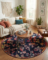 Brighton Terrace Collection Area Rug -  Roedean Round Navy Blue  lifestyle 58