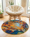 Caribbean Cove Collection Area Rug -  Bequia Round Multi  lifestyle 56