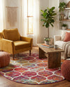 Trellis Mosaic Collection Area Rug -  Pergolatown (Multi) Round Multi  lifestyle 55