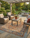 Patio Heritage Collection Area Rug -  Haven Rectangle Rust Red  lifestyle 48