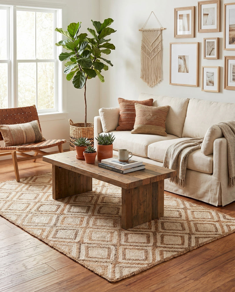 Woven Seaside Jute Collection Area Rug - Marina Rectangle Natural  lifestyle 40