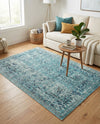 Chateau Elegance Collection Area Rug -  Louvre Rectangle Light Blue  lifestyle 39