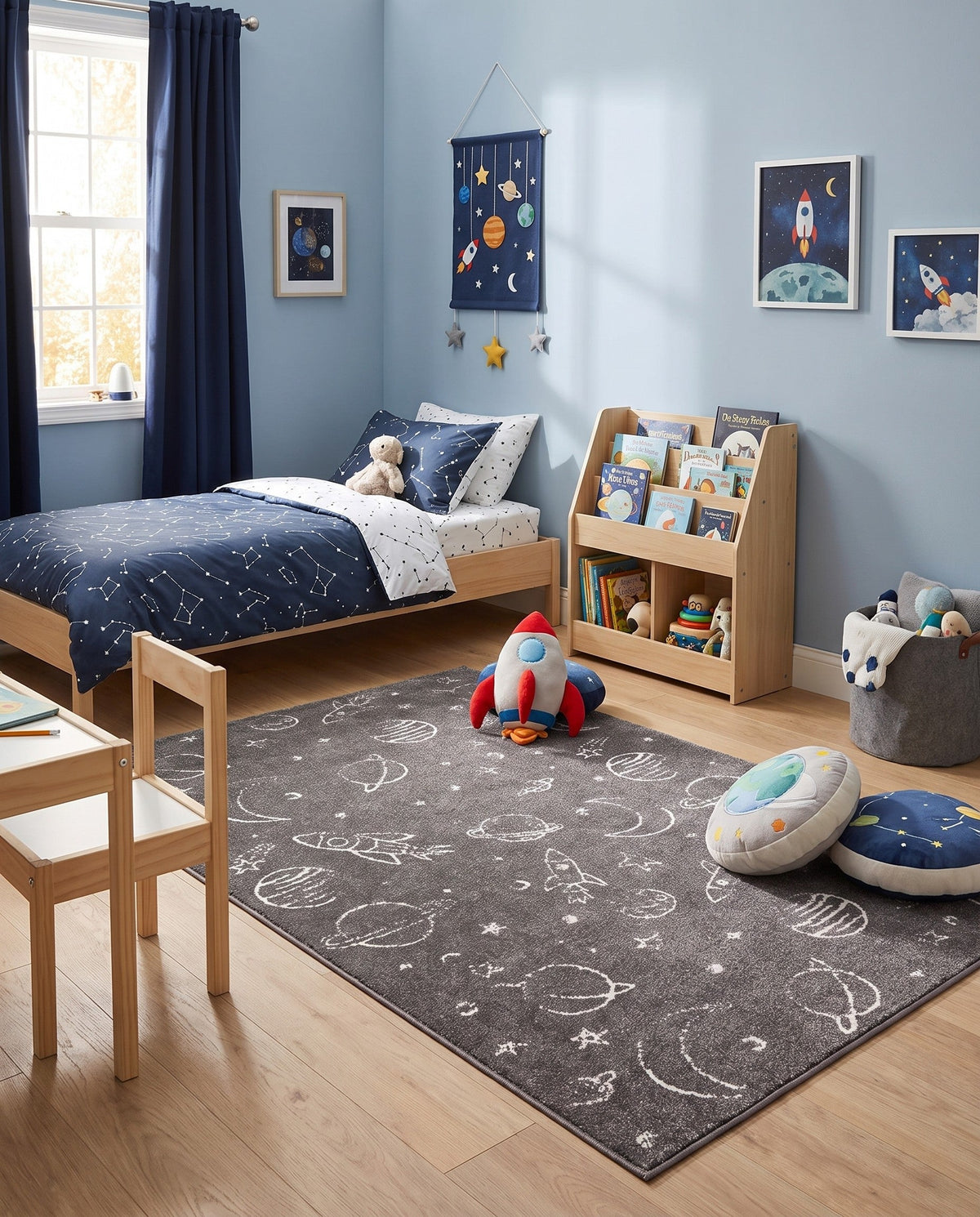Wonder Tykes Collection Area Rug -  Jigsaw Rectangle Gray  lifestyle 27