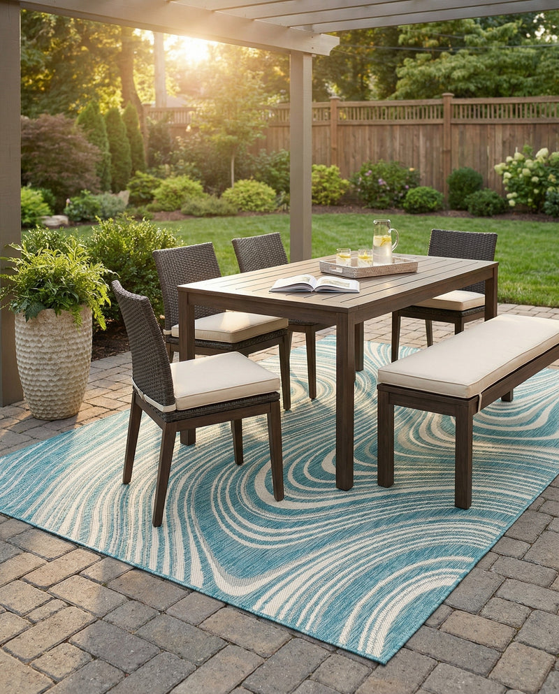 Urban Terrace Collection Area Rug - Soho Rectangle Light Aqua  lifestyle 65