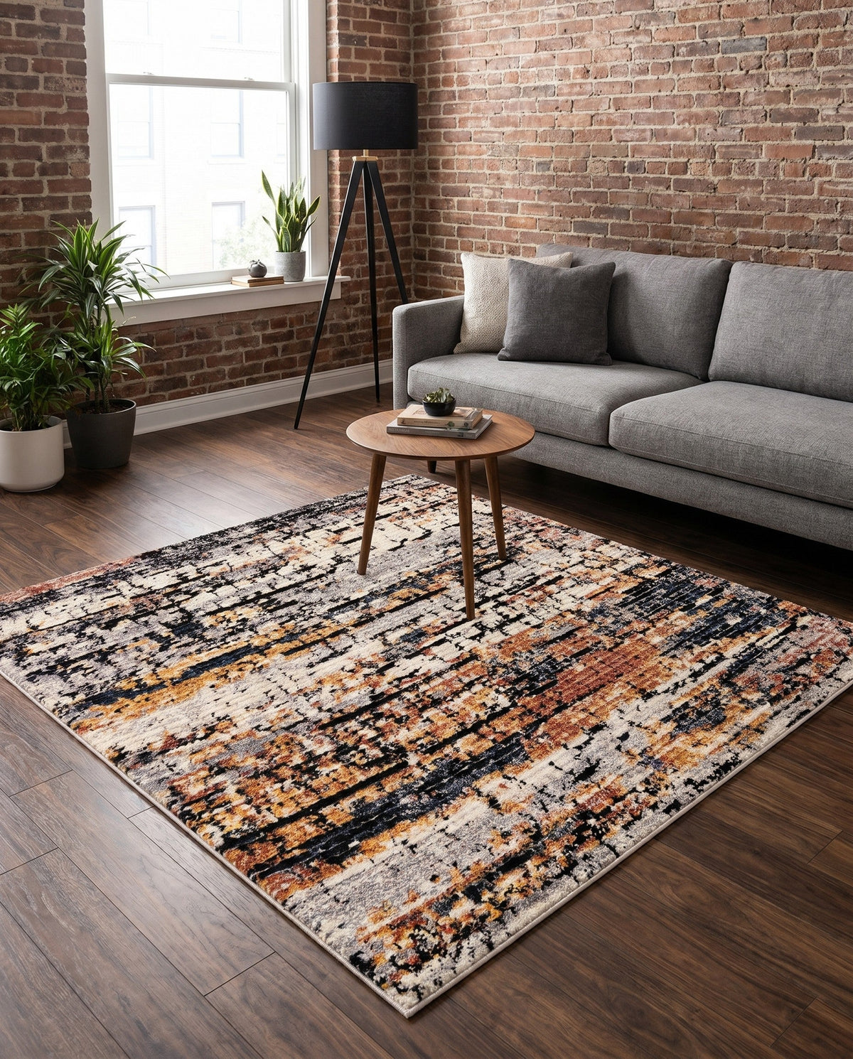 Santa Fe Trails Collection Area Rug -  Chaparral Square Multi  lifestyle 124