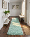 Eternal Plush Oasis Collection Area Rug -  Tranquility (Cyan) Runner Cyan  lifestyle 29