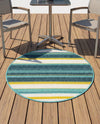 Terrace Fringe Collection Area Rug -  Veranda Round Multi  lifestyle 72