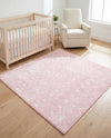 Mediterranean Lattice Collection Area Rug - Santorini (Pink) Square Pink  lifestyle 74