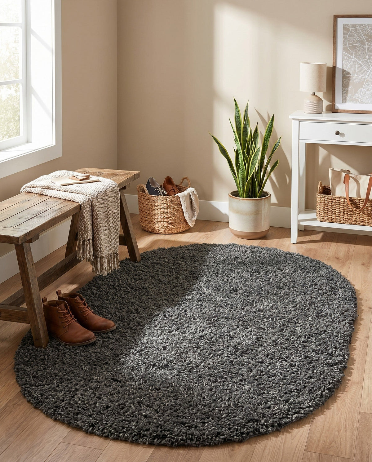 Alpine Plush Collection Area Rug -  Cortina (Peppercorn) Oval Peppercorn  lifestyle 92