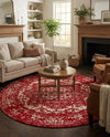 Georgetown Rugs Collection Area Rug - Dupont (Red) Round Red  lifestyle 37