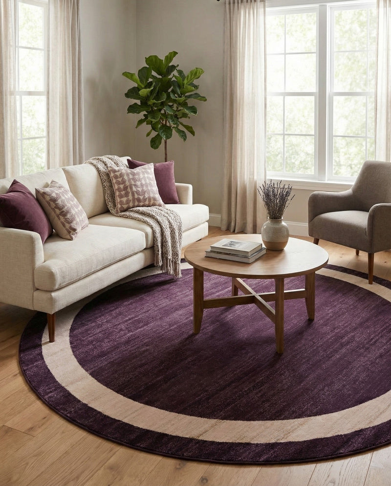 Studio Haven Collection Area Rug -  Alcove (Violet) Round Violet  lifestyle 54