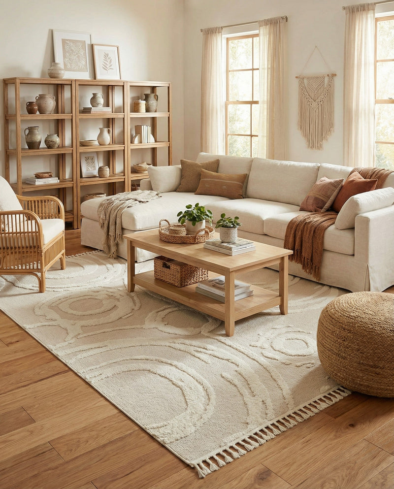Sahara Chic Collection Area Rug -  Nubia Rectangle Ivory  lifestyle 14