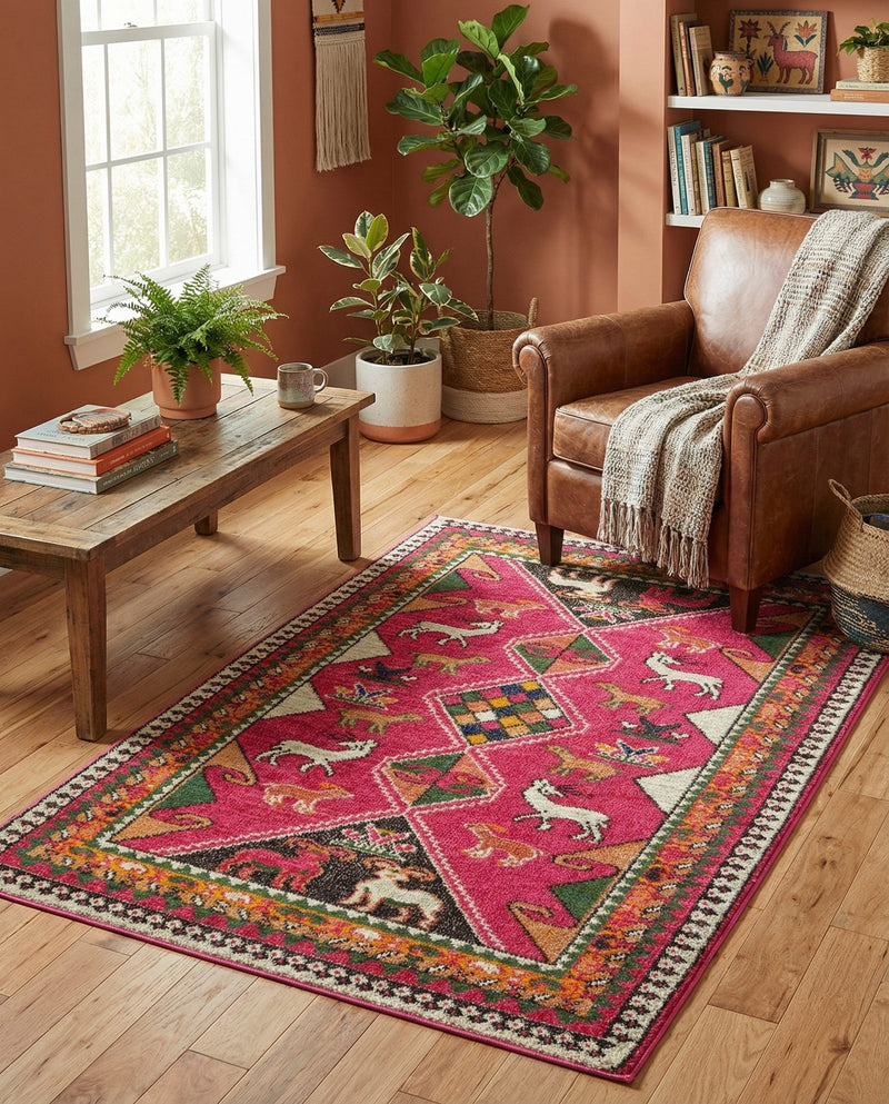 Sedona Vista Collection Area Rug -  Nolina Rectangle Pink  lifestyle 46