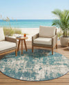 Seaside Haven Rugs Collection Area Rug -  Schooner Round Blue  lifestyle 60