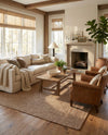 Highland Woven Jute Collection Area Rug - Glenmore (Light Brown) Rectangle Light Brown  lifestyle 9