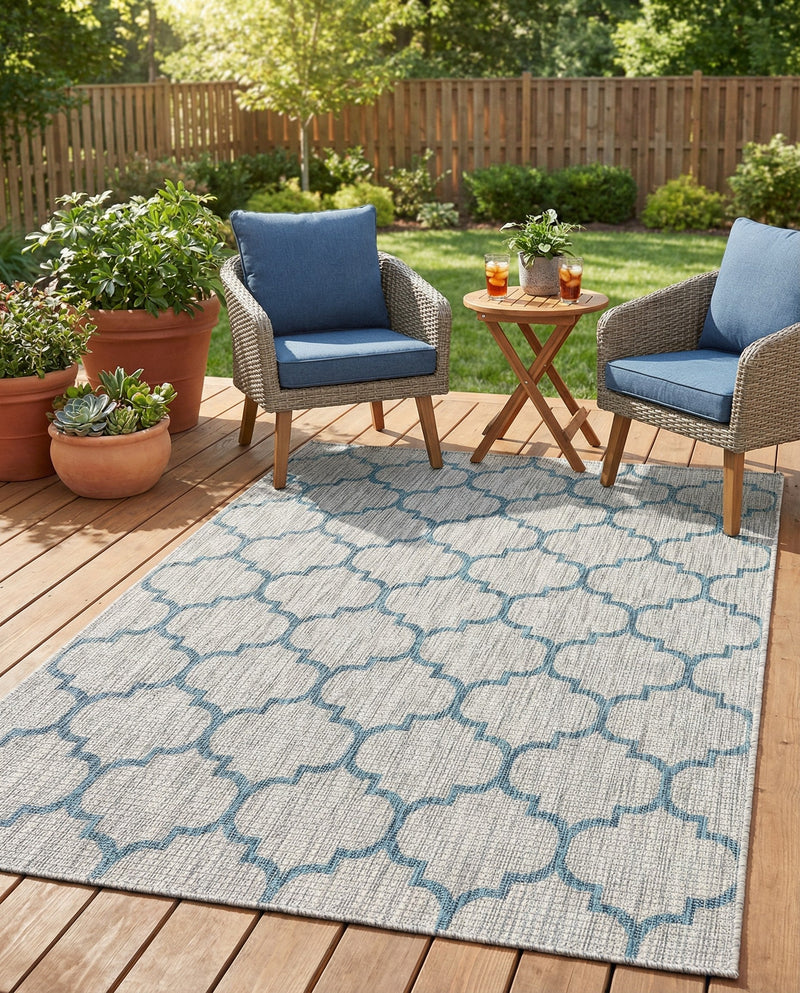 Savannah Pergola Collection Area Rug - Arbor (Gray) Rectangle Gray  lifestyle 9