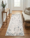 Aegean Elegance Collection Area Rug -  Milos Runner Gray Blue  lifestyle 56