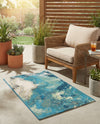 Urban Terrace Collection Area Rug -  Gazebo Rectangle Blue and Ivory  lifestyle 5