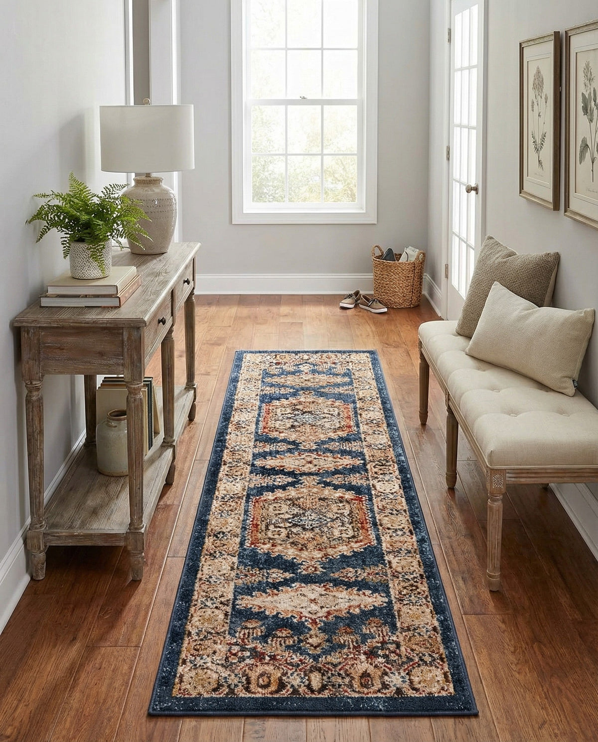 Eden Oasis Collection Area Rug -  Refuge (Blue) Runner Blue  lifestyle 86