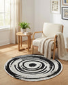 Woven Udaipur Collection Area Rug - Jaipur Round Black and White  lifestyle 57