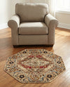 Neptune Elegance Collection Area Rug -  Naiad Octagon Burgundy Beige  lifestyle 70