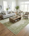 Dover Terrace Collection Area Rug - Marina (Green) Square Green  lifestyle 55
