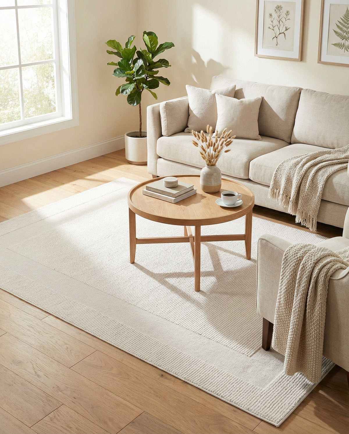 Haven Tapestry Collection Area Rug -  EmberHollow Rectangle Ivory White  lifestyle 5