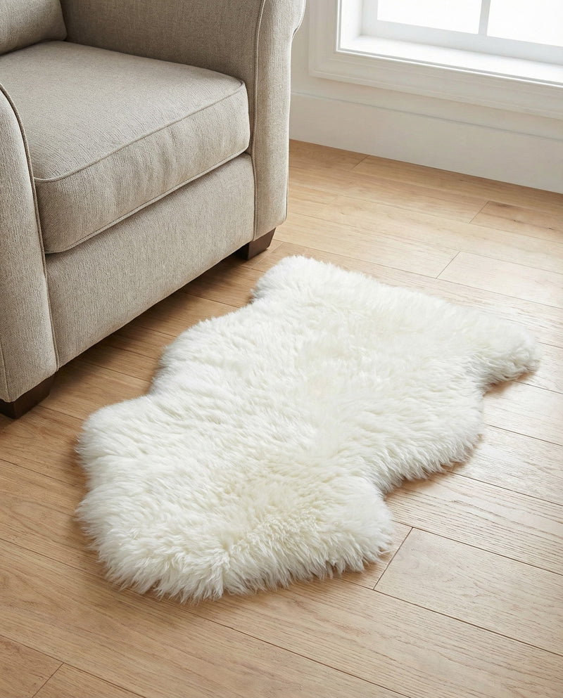 Arctic Lambskin Luxe Collection Area Rug - Tundra Rectangle White  lifestyle 28