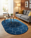 Trellis Mosaic Collection Area Rug - Arborville (Navy Blue) Oval Navy Blue  lifestyle 54