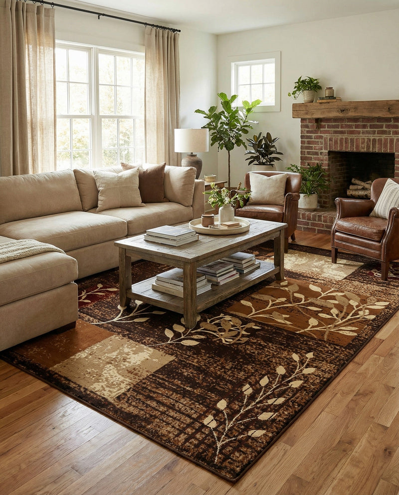Bistro Lounge Collection Area Rug -  Affogato Rectangle Brown  lifestyle 51