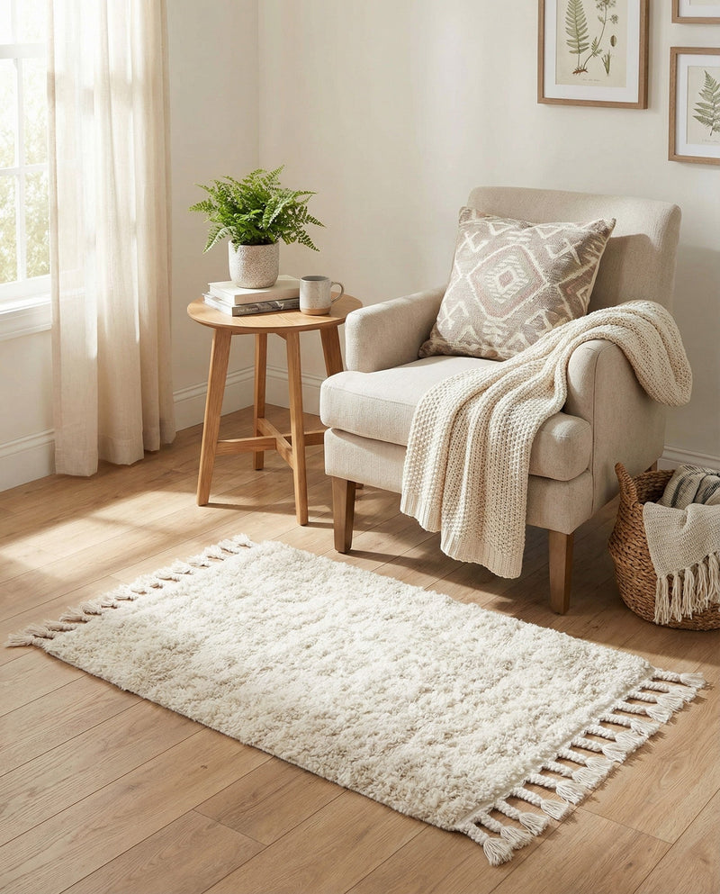 Cozy Cove Shag Collection Area Rug -  Harbor Rectangle Ivory  lifestyle 24