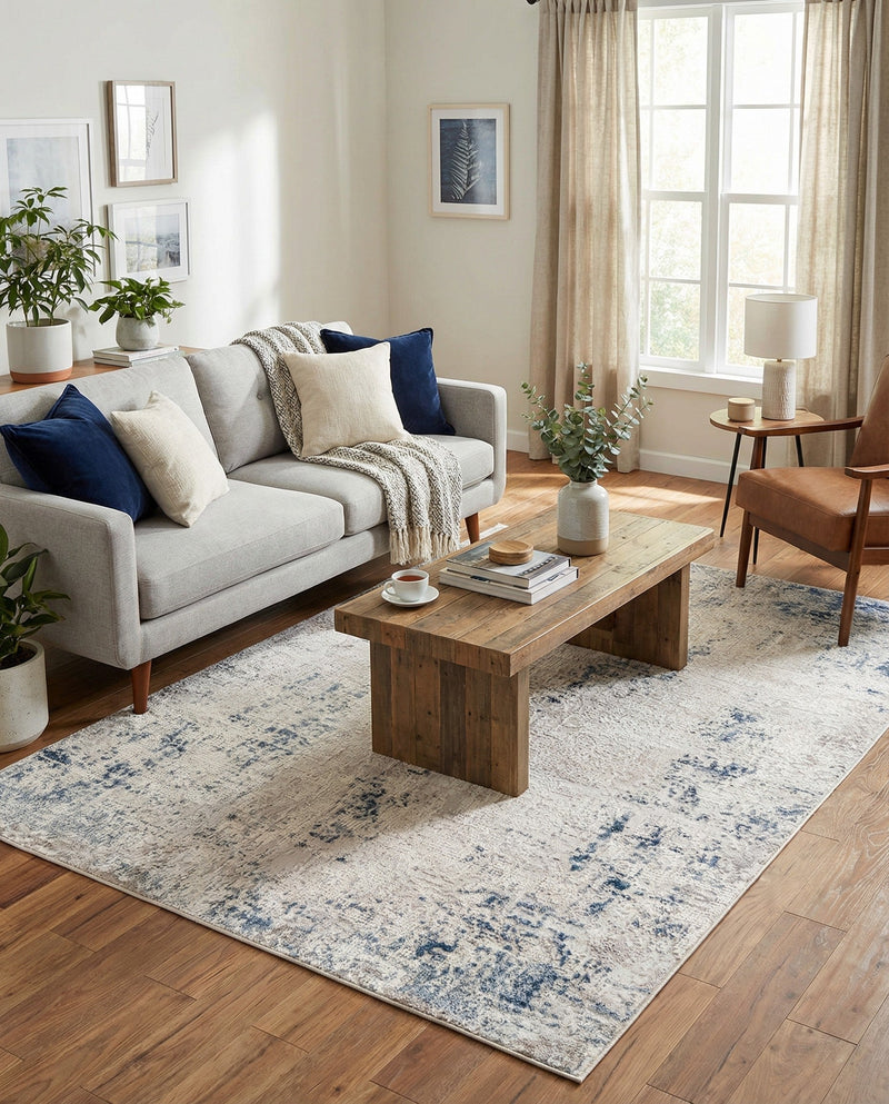 Aegean Elegance Collection Area Rug -  Milos Rectangle Gray Blue  lifestyle 16