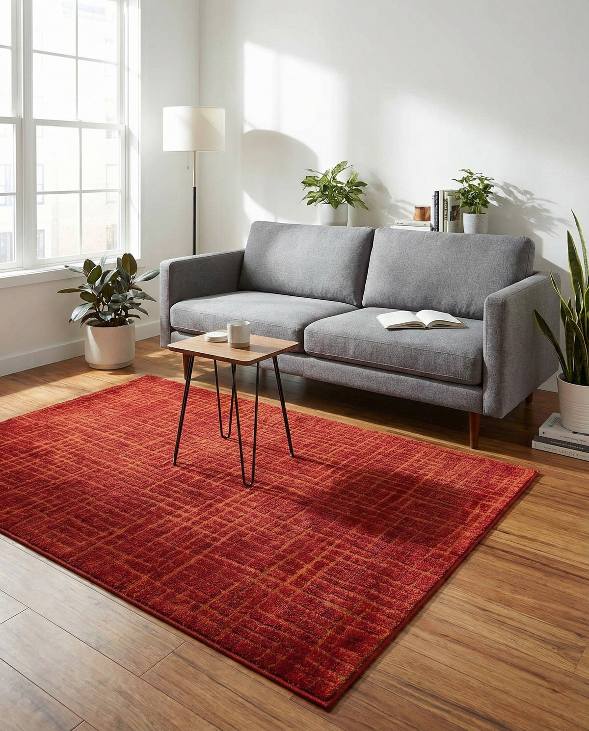 Haven Tapestry Collection Area Rug - WhisperingFalls Rectangle Burnt Sienna  lifestyle 52