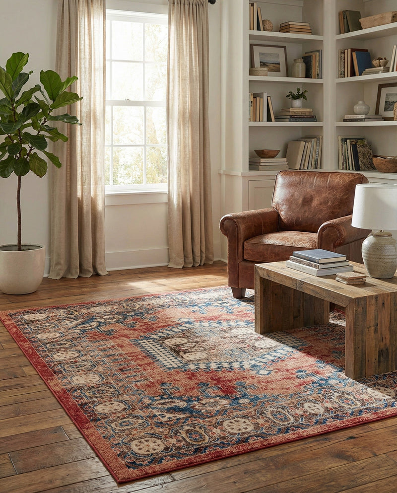 Eden Oasis Collection Area Rug -  Refuge (Terracotta) Square Terracotta  lifestyle 40