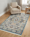 Persian Elegance Collection Area Rug -  Shiraz Rectangle Blue  lifestyle 63