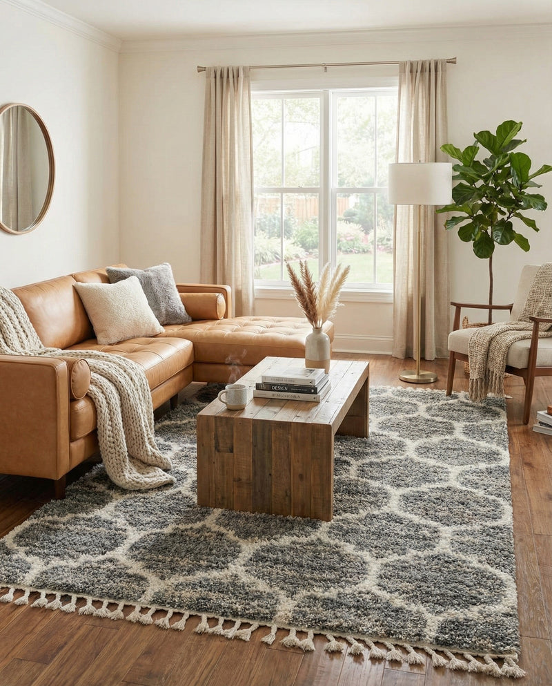 Cozy Cove Shag Collection Area Rug - Marina Rectangle Gray  lifestyle 20
