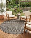 Savannah Pergola Collection Area Rug -  Pergola (Charcoal Gray) Round Charcoal Gray  lifestyle 71